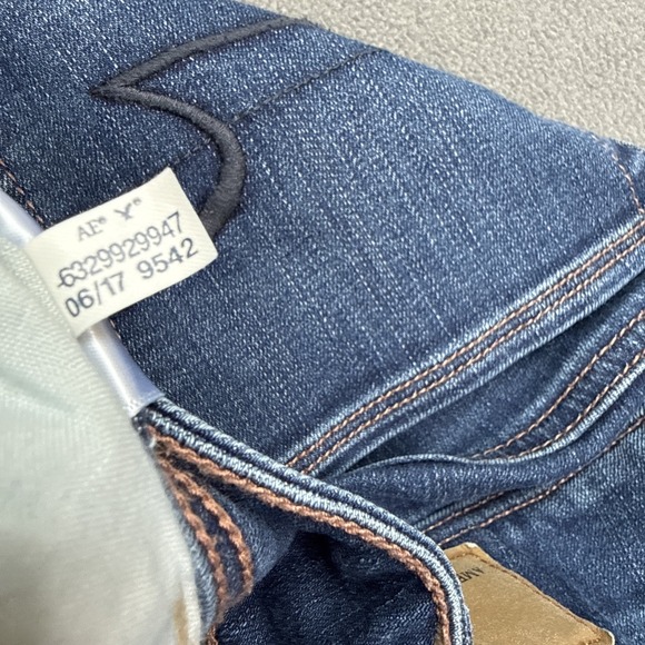 American Eagle Jeans Womens 8 Blue Kick Boot Mid Rise Super Stretch Medium Wash - Picture 6 of 13